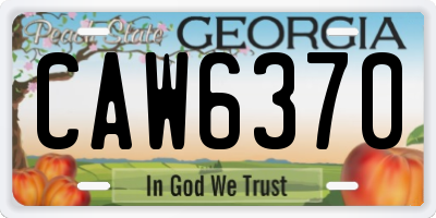 GA license plate CAW6370
