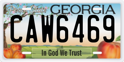 GA license plate CAW6469