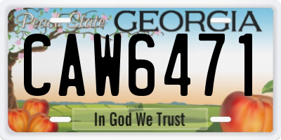 GA license plate CAW6471