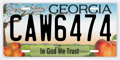 GA license plate CAW6474