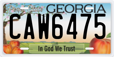 GA license plate CAW6475