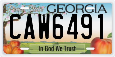 GA license plate CAW6491