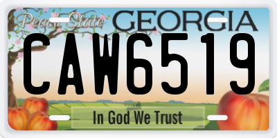GA license plate CAW6519