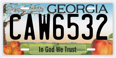 GA license plate CAW6532