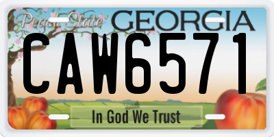 GA license plate CAW6571