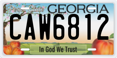 GA license plate CAW6812