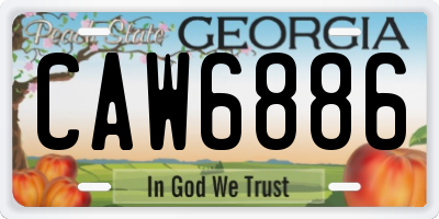 GA license plate CAW6886