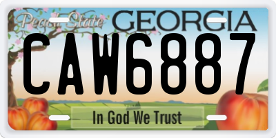 GA license plate CAW6887