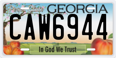 GA license plate CAW6944