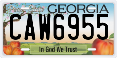 GA license plate CAW6955