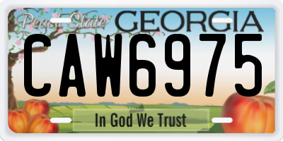 GA license plate CAW6975