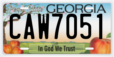 GA license plate CAW7051
