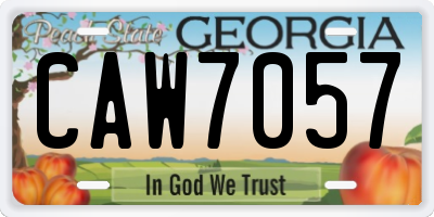 GA license plate CAW7057