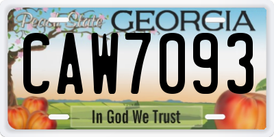 GA license plate CAW7093
