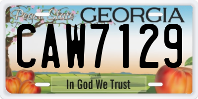 GA license plate CAW7129