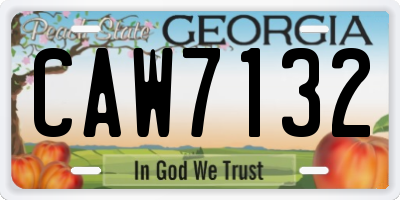 GA license plate CAW7132