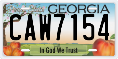 GA license plate CAW7154