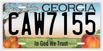 GA license plate CAW7155