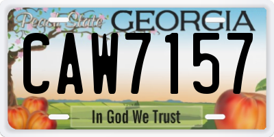 GA license plate CAW7157