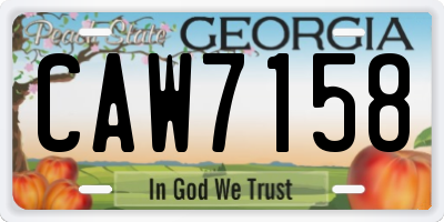 GA license plate CAW7158