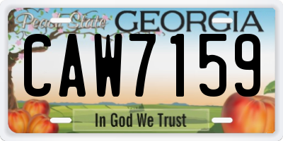 GA license plate CAW7159