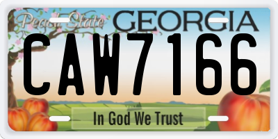 GA license plate CAW7166