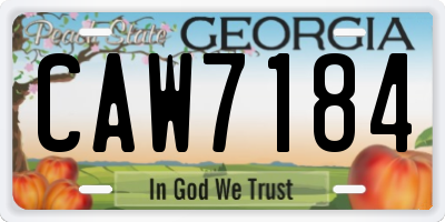 GA license plate CAW7184