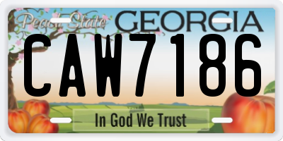 GA license plate CAW7186