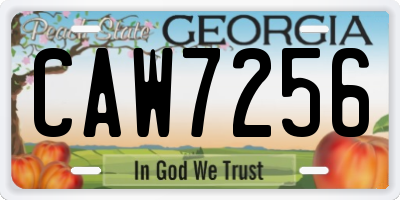 GA license plate CAW7256