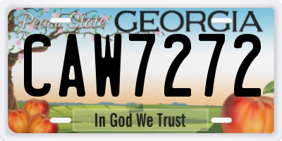 GA license plate CAW7272