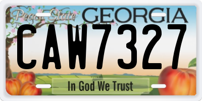 GA license plate CAW7327