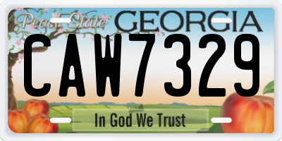 GA license plate CAW7329