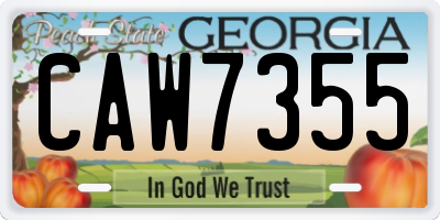 GA license plate CAW7355