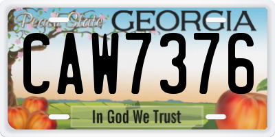 GA license plate CAW7376