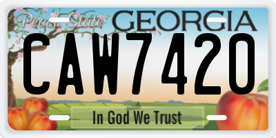 GA license plate CAW7420
