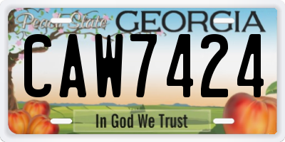 GA license plate CAW7424