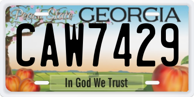 GA license plate CAW7429