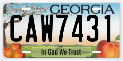 GA license plate CAW7431