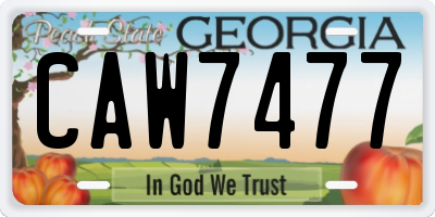 GA license plate CAW7477