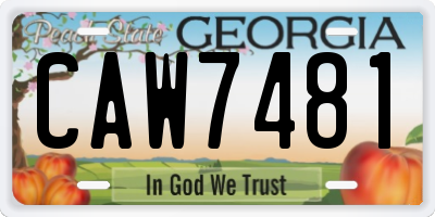 GA license plate CAW7481