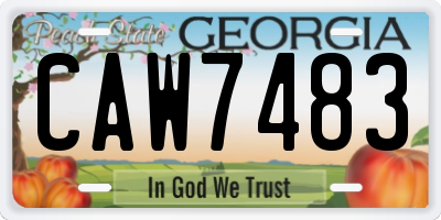 GA license plate CAW7483