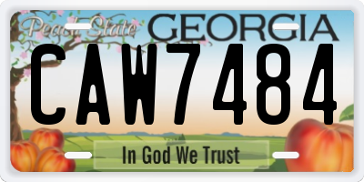 GA license plate CAW7484