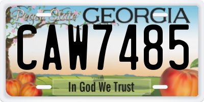 GA license plate CAW7485