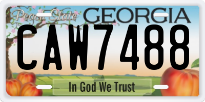 GA license plate CAW7488