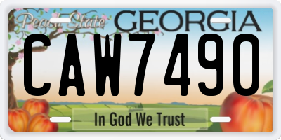 GA license plate CAW7490