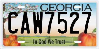 GA license plate CAW7527