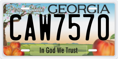 GA license plate CAW7570
