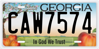 GA license plate CAW7574