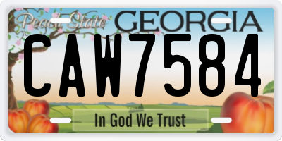 GA license plate CAW7584
