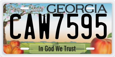 GA license plate CAW7595